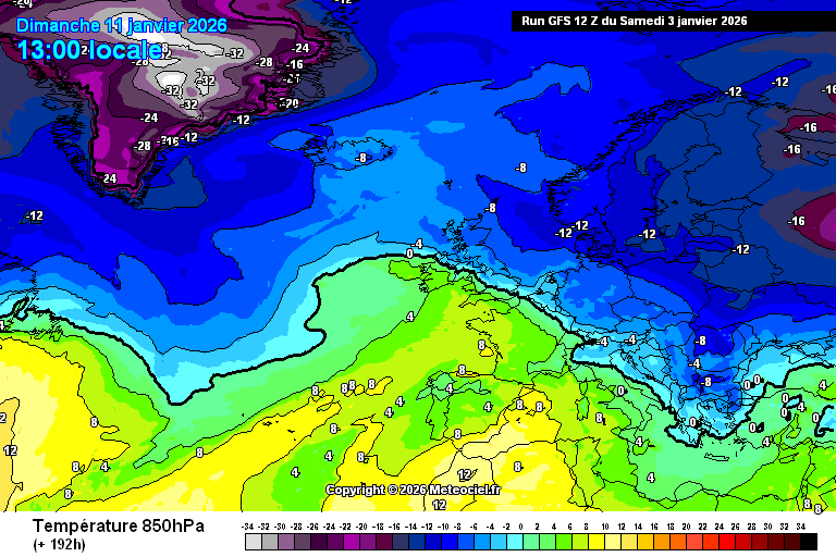 Du 12 janvier 2026 au 18 janvier 2026 - Prévisions météo semaine 03