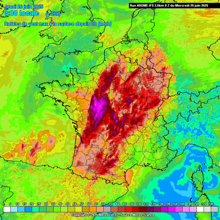 Estimation des vents à partir du modèle AromeIFS