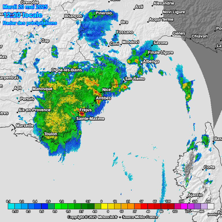 observation des radars de pluies à 12H20